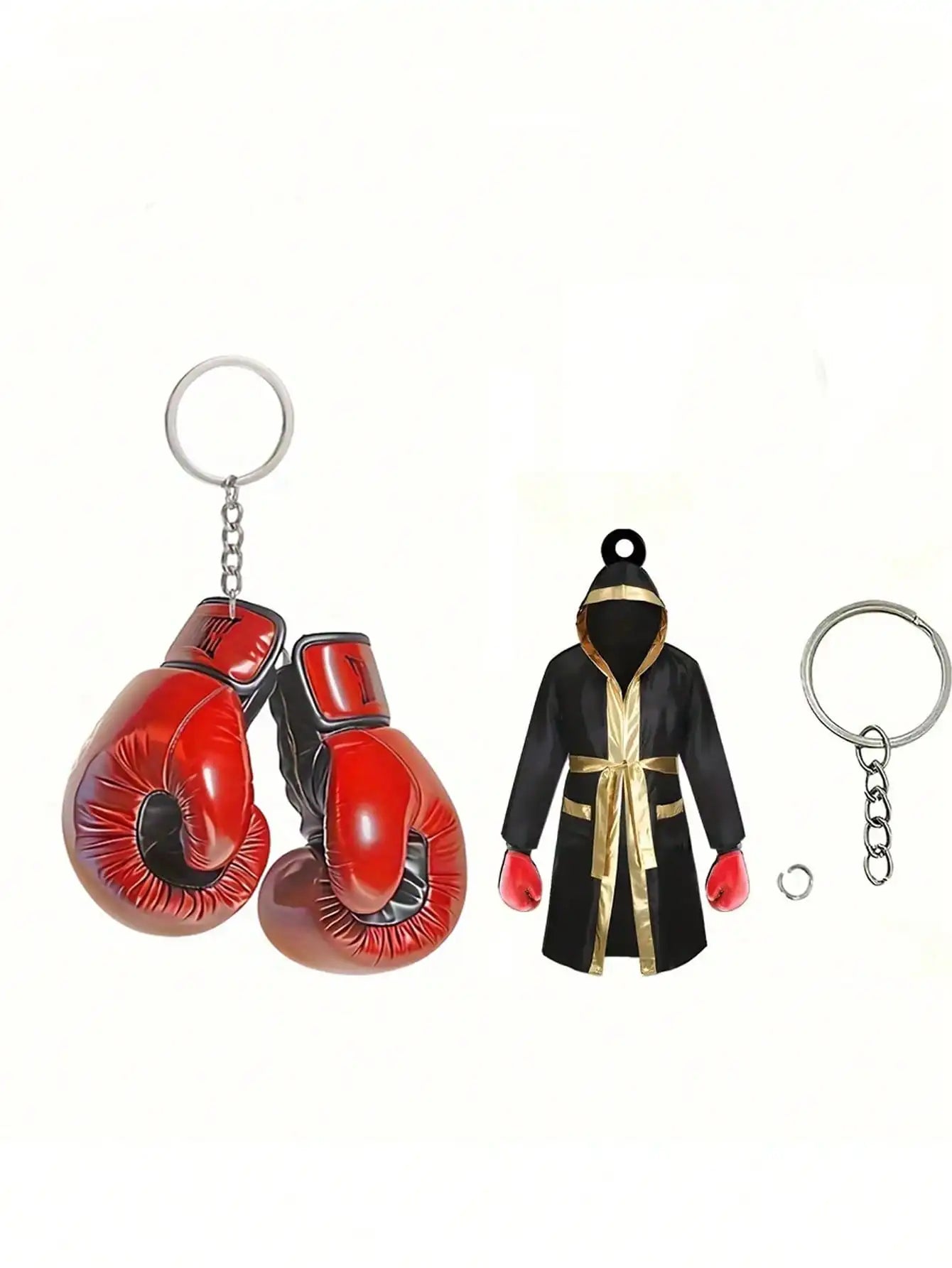 Boxing glove keychain, simple style, men's creative keychain, backpack pendant, round buckle easy to install
