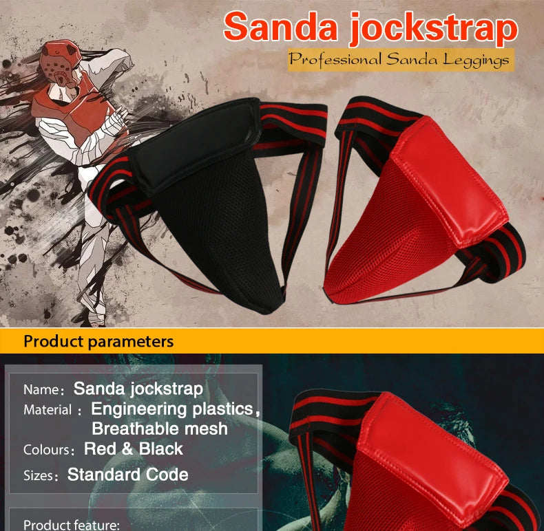 Adult Men Kids Jockstrap Sanda Groin Guards Crotch Guard Kick Boxing Training Athletic Cup Protector Sports Accessories