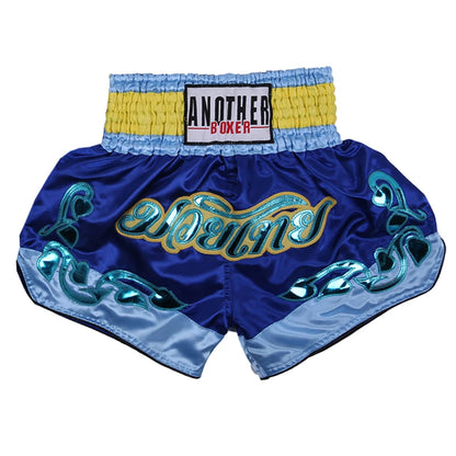 Muay Thai Shorts Kids Adults Thailand Embroidery Kickboxing Fight Kick Boxing Pants Martial Arts Grappling Sparring Uniform