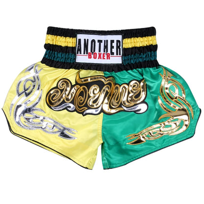 Muay Thai Shorts Kids Adults Thailand Embroidery Kickboxing Fight Kick Boxing Pants Martial Arts Grappling Sparring Uniform