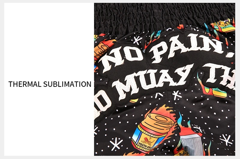 Muay Thai Shorts Kids Adults Thailand Embroidery Kickboxing Fight Kick Boxing Pants Martial Arts Grappling Sparring Uniform