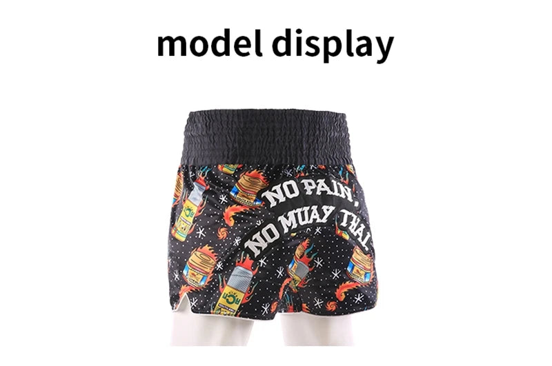 Muay Thai Shorts Kids Adults Thailand Embroidery Kickboxing Fight Kick Boxing Pants Martial Arts Grappling Sparring Uniform