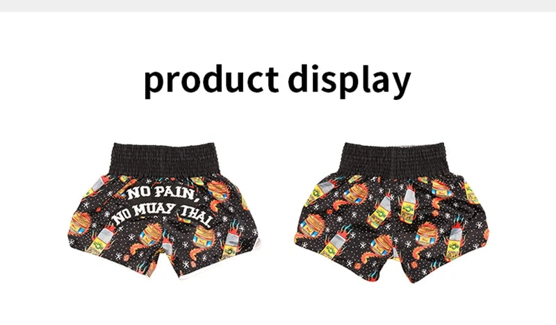 Muay Thai Shorts Kids Adults Thailand Embroidery Kickboxing Fight Kick Boxing Pants Martial Arts Grappling Sparring Uniform