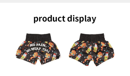 Muay Thai Shorts Kids Adults Thailand Embroidery Kickboxing Fight Kick Boxing Pants Martial Arts Grappling Sparring Uniform