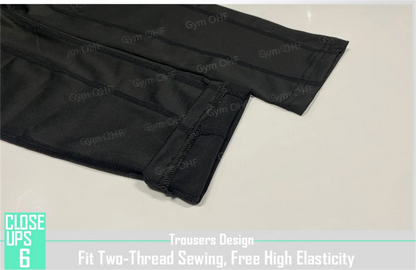 Summer Outdoor Sports Fitness Short Sleeve Street Jogging Top Set UFC Men's New Fighting Tight Elastic T-shirt Pants Set