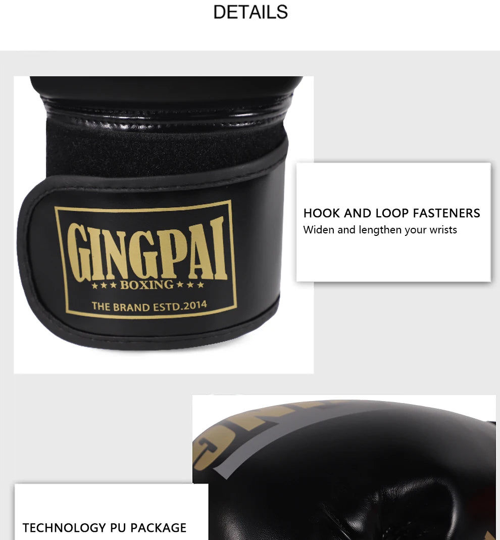 6-12oz Boxing gloves for adults children men women professional Muay Thai teenagers beginners boxing training equipment