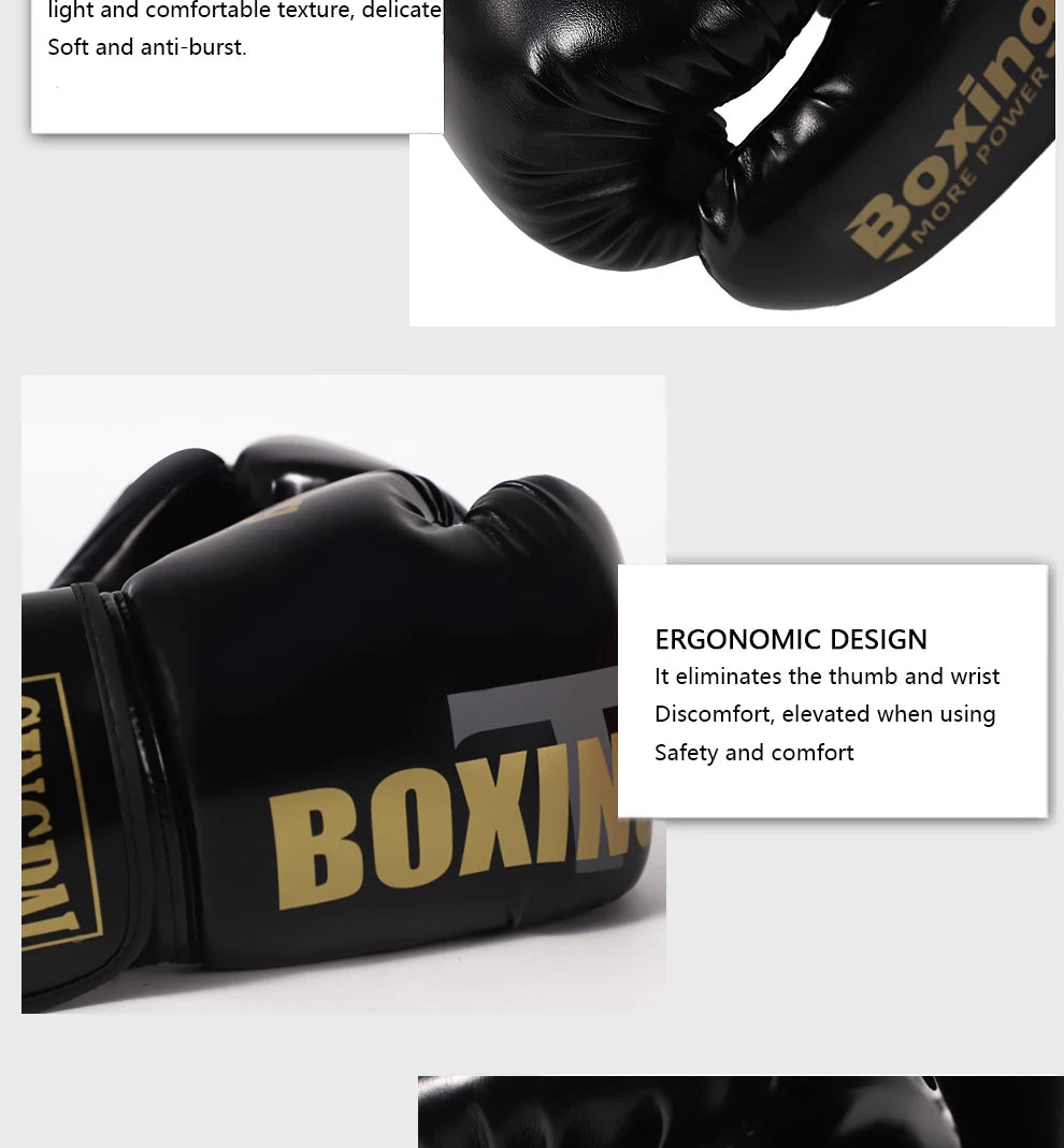6-12oz Boxing gloves for adults children men women professional Muay Thai teenagers beginners boxing training equipment