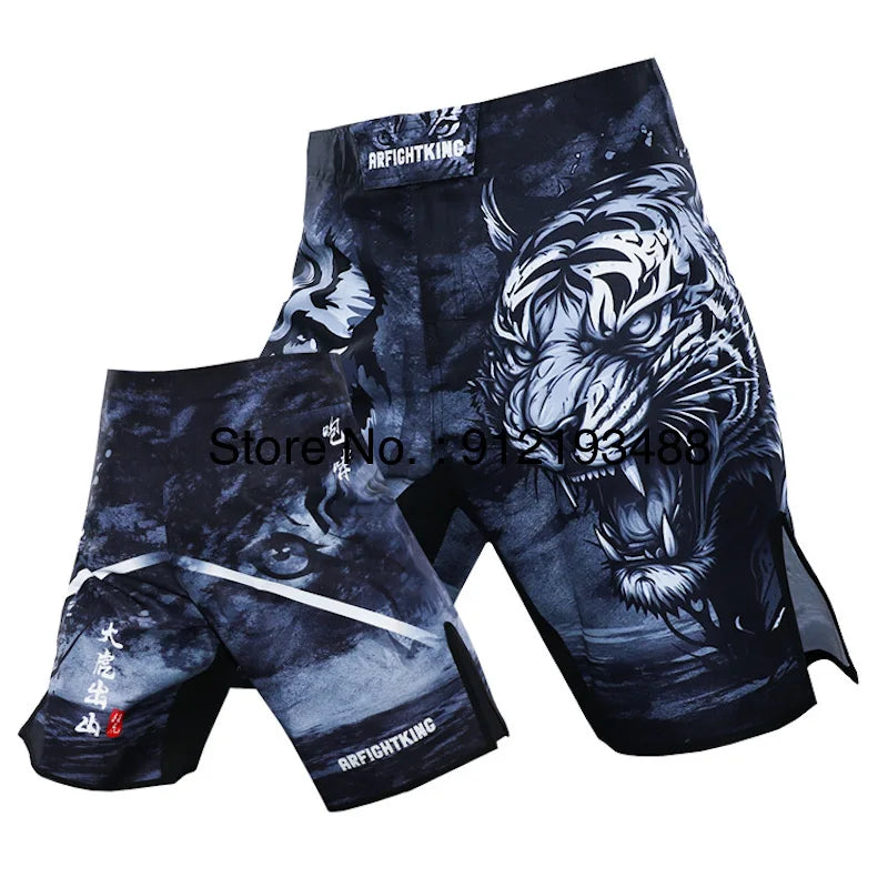 MMA Shorts Tiger Sublimated Muay Thai Boxing Fight Shorts for Men BJJ Jiu-Jitsu Muay Thai Crossfit Grappling Kickboxing Pants