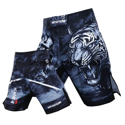 MMA Shorts Tiger Sublimated Muay Thai Boxing Fight Shorts for Men BJJ Jiu-Jitsu Muay Thai Crossfit Grappling Kickboxing Pants